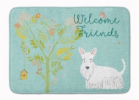 Welcome Friends White Scottish Terrier Machine Washable Memory Foam Mat