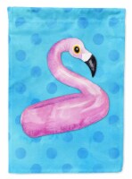 Carolines Treasures BB8256CHF Flamingo Floaty Blue Polkadot House Flag