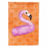 Carolines Treasures BB8258CHF Flamingo Floaty Orange Polkadot House Flag