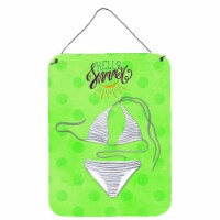 Bikini Swimsuit Green Polkadot Wall or Door Hanging Prints, Green