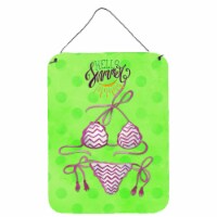 Bikini Swimsuit Green Polkadot Wall or Door Hanging Prints, Green