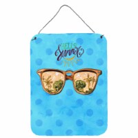 Beach Sunglasses Blue Polkadot Wall or Door Hanging Prints, Blue