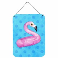 Carolines Treasures BB8256DS1216 Flamingo Floaty Blue Polkadot Wall or Door Han