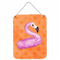 Carolines Treasures BB8258DS1216 Flamingo Floaty Orange Polkadot Wall or Door H