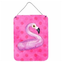 Carolines Treasures BB8259DS1216 Flamingo Floaty Pink Polkadot Wall or Door Han