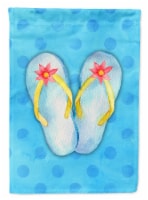 Carolines Treasures BB8181GF Flip Flops Blue Polkadot Garden Flag, Blue