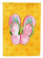 Carolines Treasures BB8222GF Pink Flip Flops Yellow Polkadot Garden Flag, Yello