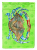 Carolines Treasures BB8245GF Blue Crab Green Polkadot Garden Flag