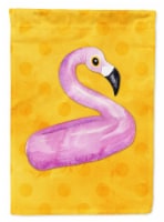 Carolines Treasures BB8257GF Flamingo Floaty Yellow Polkadot Garden Flag