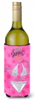 Carolines Treasures BB8199LITERK Bikini Swimsuit Pink Polkadot Wine Bottle Hugg
