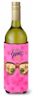 Carolines Treasures BB8209LITERK Beach Sunglasses Pink Polkadot Wine Bottle Hug
