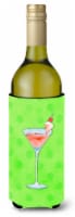 Carolines Treasures BB8215LITERK Summer Martini Green Polkadot Wine Bottle Hugg