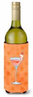 Carolines Treasures  BB8218LITERK Summer Martini Orange Polkadot Wine Bottle Hug