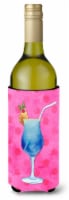 Carolines Treasures BB8234LITERK Summer Cocktail Pink Polkadot Wine Bottle Hugg