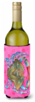 Carolines Treasures BB8249LITERK Blue Crab Pink Polkadot Wine Bottle Hugger