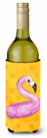 Carolines Treasures BB8257LITERK Flamingo Floaty Yellow Polkadot Wine Bottle Hu