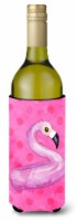 Carolines Treasures BB8259LITERK Flamingo Floaty Pink Polkadot Wine Bottle Hugg