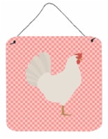 Carolines Treasures  BB7840DS66 Leghorn Chicken Pink Check Wall or Door Hanging