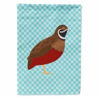 Chinese Painted or King Quail Blue Check Flag Canvas House Size