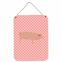 American Landrace Pig Pink Check Wall or Door Hanging Prints