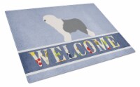 Old English Sheepdog Bobtail Glass Cutting Board Large, Blue