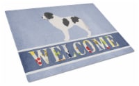 Carolines Treasures  BB8331LCB Landseer Welcome Glass Cutting Board Large, Blue