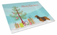 Carolines Treasures  BB8449LCB Longhaired Dachshund Christmas Glass Cutting Boar