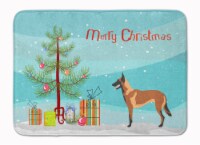 Malinois Belgian Shepherd  Christmas Machine Washable Memory Foam Mat