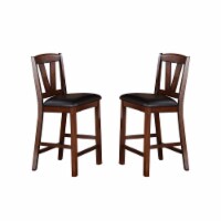 Set of 2 Faux Leather Dining Chairs in Black and Brown