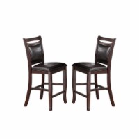 Set of 2 Upholstered Dining High Chairs in Dark Espresso