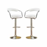 Set of 2 White Faux Leather Bar Stools