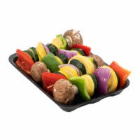 Fresh Cut Vegetable Kabobs with Mushrooms Peppers Zucchini and More