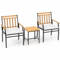 Slickblue Acacia Wood Patio Furniture Set 3 Pieces Outdoor Conversation Set Perspective: Main