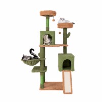 Slickblue Multi-level Cactus Cat Tree with Scratching Posts Ladder Double Condos and Toys Bed Perspective: Main