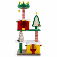 Slickblue Cute Christmas Cat Tree Cat Tower for Indoor Cats with Scratching Posts and Carpet Perspective: Main