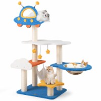 Slickblue 49 Inches Tall Cat Tree with UFO Top Perch Space Capsule and Sisal Scratching Posts Perspective: Main