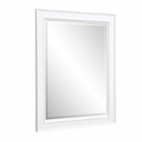 KBC Napa 28  Solid Wood Wall Mirror w/ Beveled Glass in White