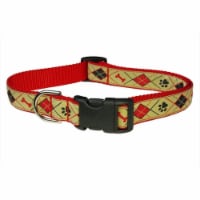 Sassy Dog Wear ARGYLE TAN2-C Argyle Dog Collar- Tan - Small