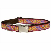 Sassy Dog Wear CIRCLES AND WAVES-ORGN4-C Circles And Waves Dog Collar- Pink & Orange - Large