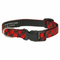 Sassy Dog Wear HERRINGBONE-POPPY-BLK.1-C Houndstooth Dog Collar- Poppy & Black - Extra Small