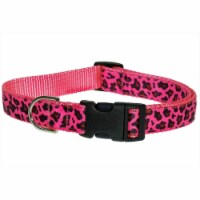 Sassy Dog Wear LEOPARD-FRUIT PUNCH3-C Leopard Dog Collar- Pink - Medium