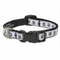Sassy Dog Wear PUPPY PAWS-BLACK-WHT1-C Puppy Paws Dog Collar- Black & White - Extra Small