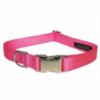 Sassy Dog Wear SOLID PINK-METAL BUCKLE LG-C Nylon & Aluminum Buckles Dog Collar- Pink - Large