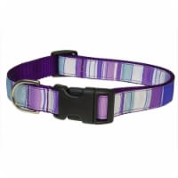 Sassy Dog Wear STRIPE-PURPLE-MULTI3-C Stripe Dog Collar- Purple - Medium