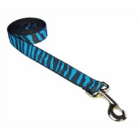 Sassy Dog Wear ZEBRA-TURQUOISE-BLK.3-L 6 ft. Zebra Dog Leash- Turquoise & Black - Medium