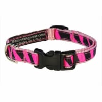 Sassy Dog Wear ZEBRA-PINK1-C Zebra Dog Collar- Pink - Extra Small