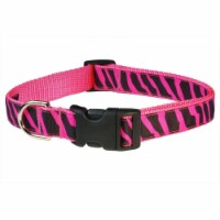 Sassy Dog Wear ZEBRA-PINK2-C Zebra Dog Collar- Pink - Small