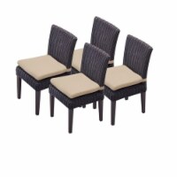 TKC Venice Wicker Patio Dining Chairs in Wheat (Set of 4)