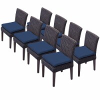 TK Classics Venice Patio Dining Side Chair in Navy (Set of 8)