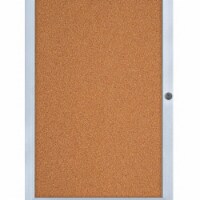 United Visual Products Enclosed Bulletin Board,Cork,24 x36   UVEB2436-SATIN-CORK